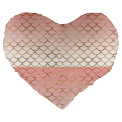 Mermaid Ombre Scales  Large 19  Premium Heart Shape Cushions by ConteMonfrey