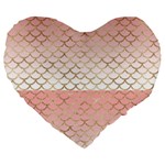 Mermaid Ombre Scales  Large 19  Premium Heart Shape Cushions Front