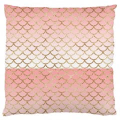 Mermaid Ombre Scales  Large Flano Cushion Case (one Side) by ConteMonfrey