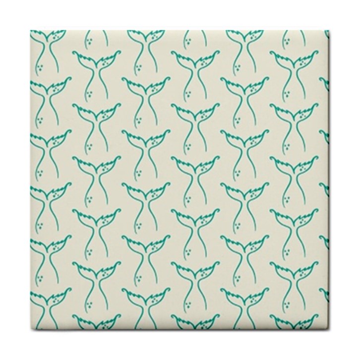 Blue Mermaid Tail Clean Tile Coaster