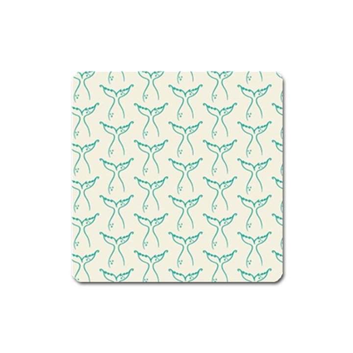 Blue Mermaid Tail Clean Square Magnet