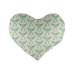 Blue Mermaid Tail Clean Standard 16  Premium Flano Heart Shape Cushions Front