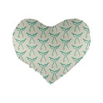 Blue Mermaid Tail Clean Standard 16  Premium Flano Heart Shape Cushions Back