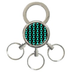 Blue Mermaid Tail Black 3-ring Key Chain by ConteMonfrey