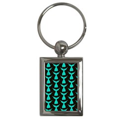 Blue Mermaid Tail Black Key Chain (rectangle) by ConteMonfrey