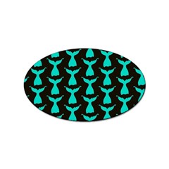 Blue Mermaid Tail Black Sticker (oval) by ConteMonfrey