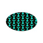 Blue Mermaid Tail Black Sticker (Oval) Front