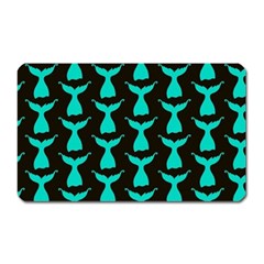 Blue Mermaid Tail Black Magnet (rectangular) by ConteMonfrey