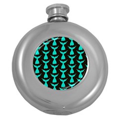 Blue Mermaid Tail Black Round Hip Flask (5 Oz) by ConteMonfrey