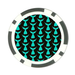 Blue Mermaid Tail Black Poker Chip Card Guard by ConteMonfrey