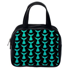 Blue Mermaid Tail Black Classic Handbag (one Side) by ConteMonfrey