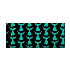 Blue Mermaid Tail Black Hand Towel by ConteMonfrey