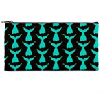 Blue Mermaid Tail Black Pencil Case Front