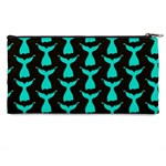 Blue Mermaid Tail Black Pencil Case Back