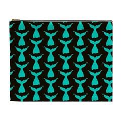 Blue Mermaid Tail Black Cosmetic Bag (xl) by ConteMonfrey