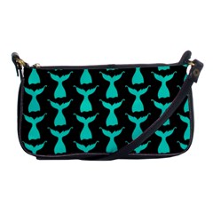 Blue Mermaid Tail Black Shoulder Clutch Bag by ConteMonfrey