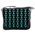 Blue Mermaid Tail Black Messenger Bag Front