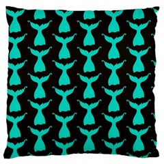 Blue Mermaid Tail Black Standard Flano Cushion Case (two Sides) by ConteMonfrey