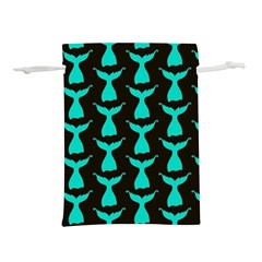 Blue Mermaid Tail Black Lightweight Drawstring Pouch (s) by ConteMonfrey