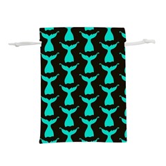 Blue Mermaid Tail Black Lightweight Drawstring Pouch (l) by ConteMonfrey