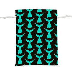 Blue Mermaid Tail Black Lightweight Drawstring Pouch (xl) by ConteMonfrey