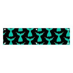 Blue Mermaid Tail Black Banner And Sign 4  X 1 