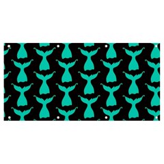 Blue Mermaid Tail Black Banner And Sign 8  X 4 