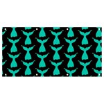 Blue Mermaid Tail Black Banner and Sign 8  x 4  Front