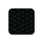 Blue Mermaid Tail Black Neon Rubber Coaster (Square) Front