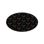 Blue Mermaid Tail Black Neon Sticker Oval (100 pack) Front