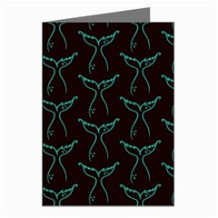 Blue Mermaid Tail Black Neon Greeting Cards (pkg Of 8) by ConteMonfrey