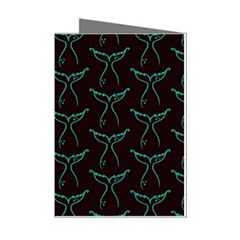 Blue Mermaid Tail Black Neon Mini Greeting Cards (pkg Of 8) by ConteMonfrey