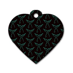 Blue Mermaid Tail Black Neon Dog Tag Heart (two Sides) by ConteMonfrey