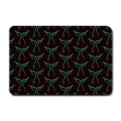 Blue Mermaid Tail Black Neon Small Doormat by ConteMonfrey