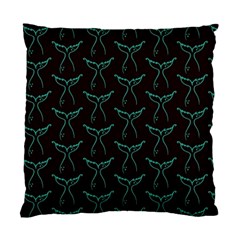 Blue Mermaid Tail Black Neon Standard Cushion Case (two Sides)