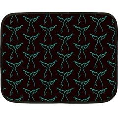 Blue Mermaid Tail Black Neon Fleece Blanket (mini) by ConteMonfrey