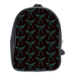 Blue Mermaid Tail Black Neon School Bag (large) by ConteMonfrey