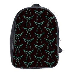 Blue Mermaid Tail Black Neon School Bag (xl) by ConteMonfrey