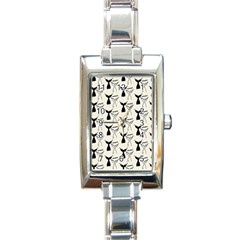 Black And White Mermaid Tail Rectangle Italian Charm Watch by ConteMonfrey