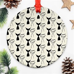 Black And White Mermaid Tail Ornament (round) by ConteMonfrey