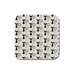 Black And White Mermaid Tail Rubber Square Coaster (4 Pack) by ConteMonfrey