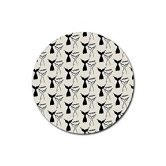 Black And White Mermaid Tail Rubber Round Coaster (4 Pack) by ConteMonfrey