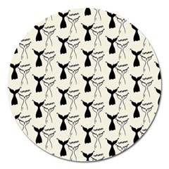 Black And White Mermaid Tail Magnet 5  (round) by ConteMonfrey