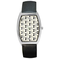 Black And White Mermaid Tail Barrel Style Metal Watch by ConteMonfrey