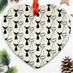 Black And White Mermaid Tail Heart Ornament (Two Sides) Front