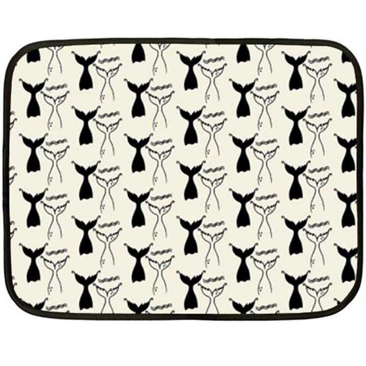 Black And White Mermaid Tail Fleece Blanket (Mini)