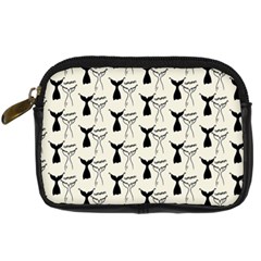 Black And White Mermaid Tail Digital Camera Leather Case by ConteMonfrey