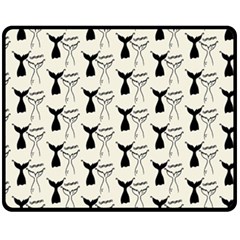 Black And White Mermaid Tail Fleece Blanket (medium)  by ConteMonfrey