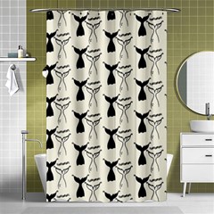 Black And White Mermaid Tail Shower Curtain 48  X 72  (small)  by ConteMonfrey