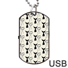 Black And White Mermaid Tail Dog Tag Usb Flash (two Sides) by ConteMonfrey